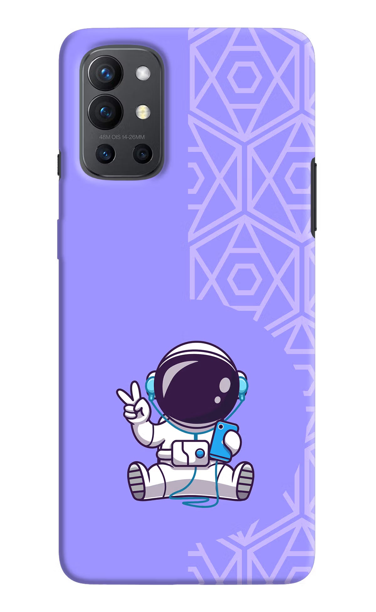 Cute Astronaut Chilling Oneplus 9R Hard Case Back Cover by Casekaro