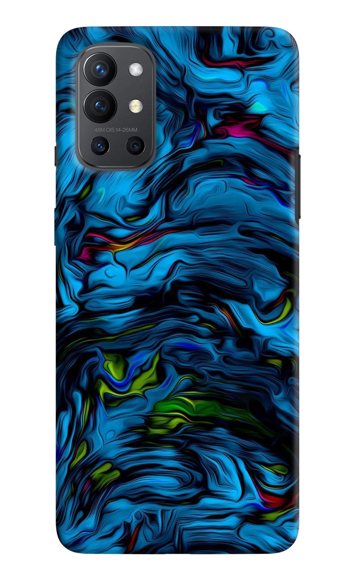 Dark Blue Abstract Oneplus 9R Back Cover