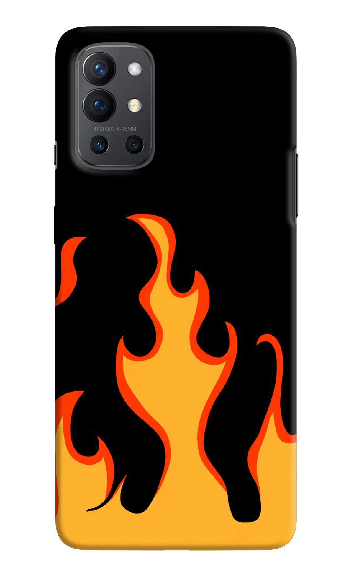 Fired Up – Black Oneplus 9R Hard Case Back Cover by Casekaro