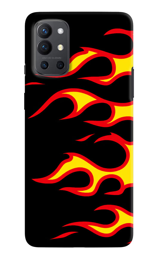Side Sweep Flames Oneplus 9R Hard Case Back Cover by Casekaro