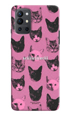 Pink Cats Oneplus 9R Hard Case Back Cover by Casekaro