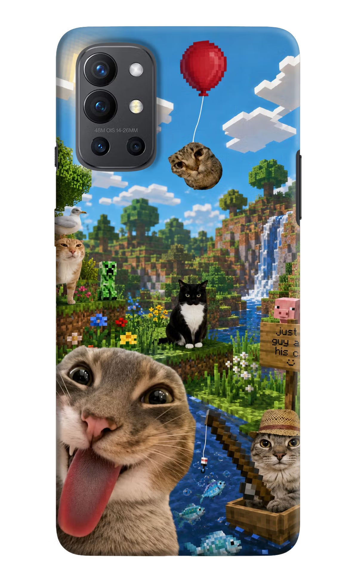 Minecraft Cat Chaos Oneplus 9R Back Cover