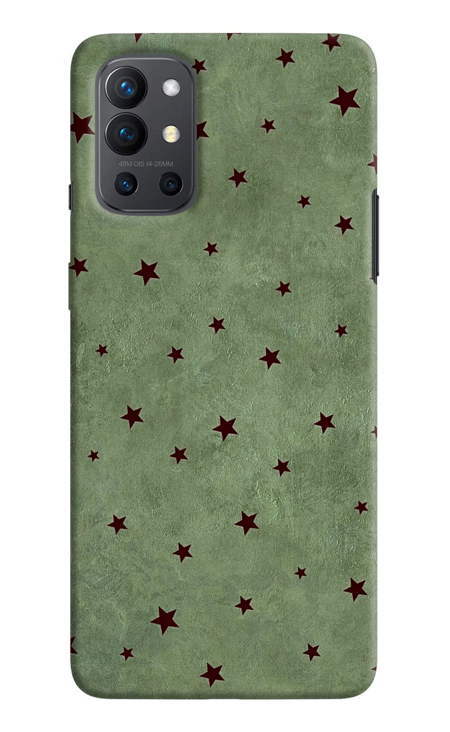Green Stars Oneplus 9R Back Cover, Hard case