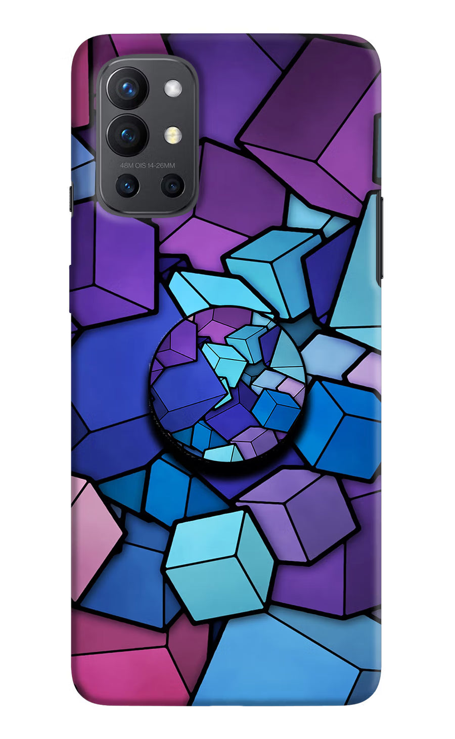 Cubic Abstract Oneplus 9R Pop Case, Hard case
