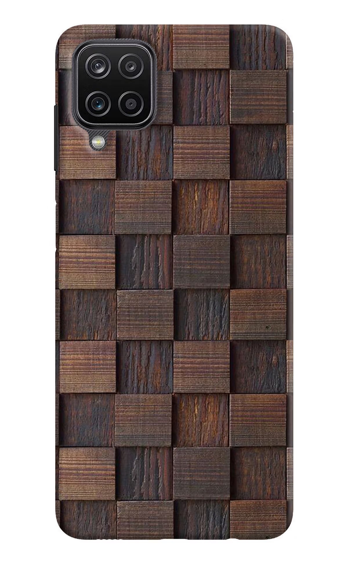 Wooden Cube Design Samsung M12/F12 Hard Case Back Cover by Casekaro