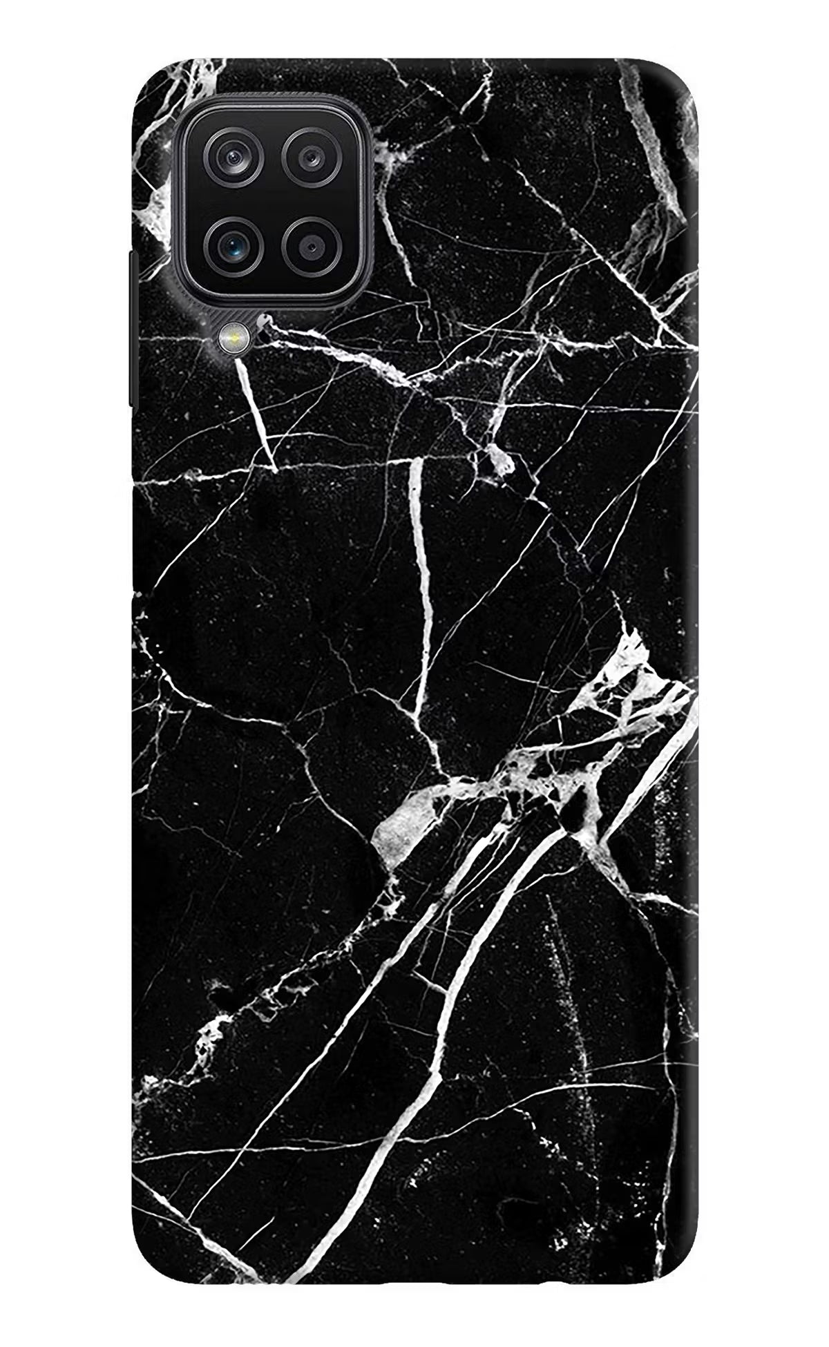 Black Marble Pattern Samsung M12/F12 Hard Case Back Cover by Casekaro
