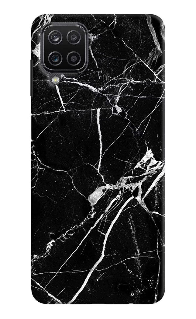 Black Marble Pattern Samsung M12/F12 Hard Case Back Cover by Casekaro