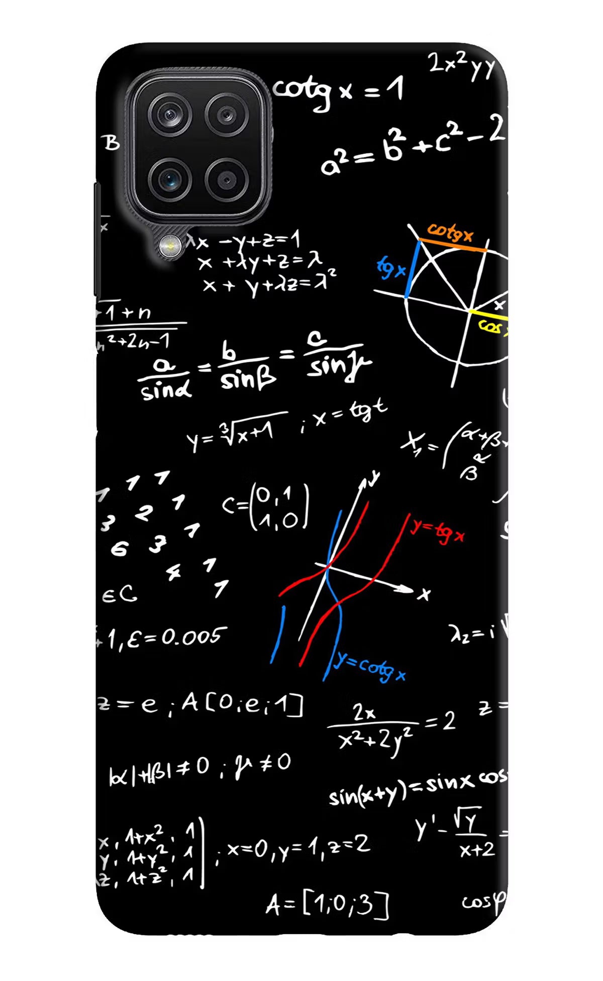 Mathematics Formula Samsung M12/F12 Hard Case Back Cover by Casekaro
