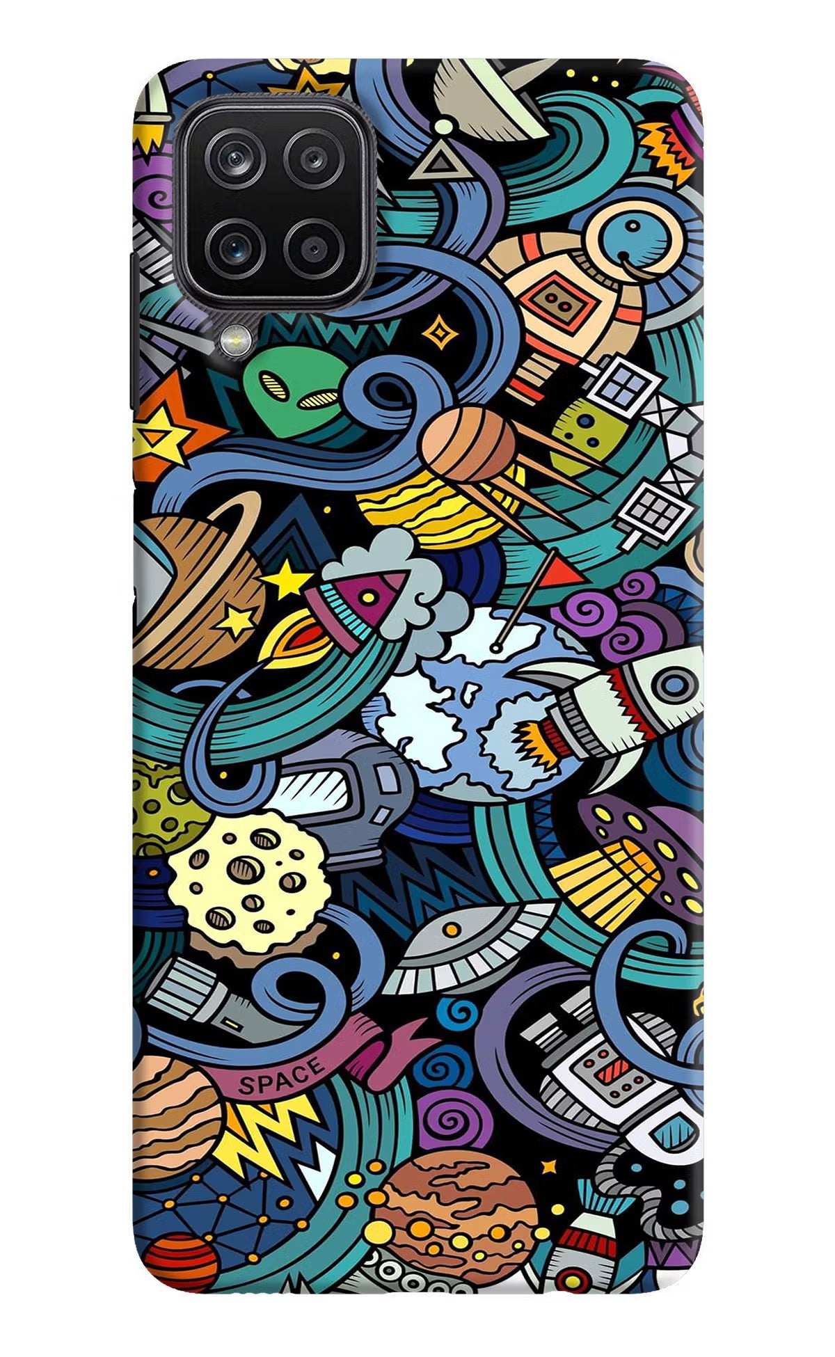 Space Abstract Samsung M12/F12 Hard Case Back Cover by Casekaro