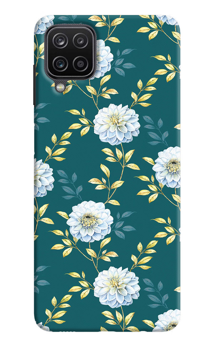 Flowers Samsung M12/F12 Back Cover, Hard case