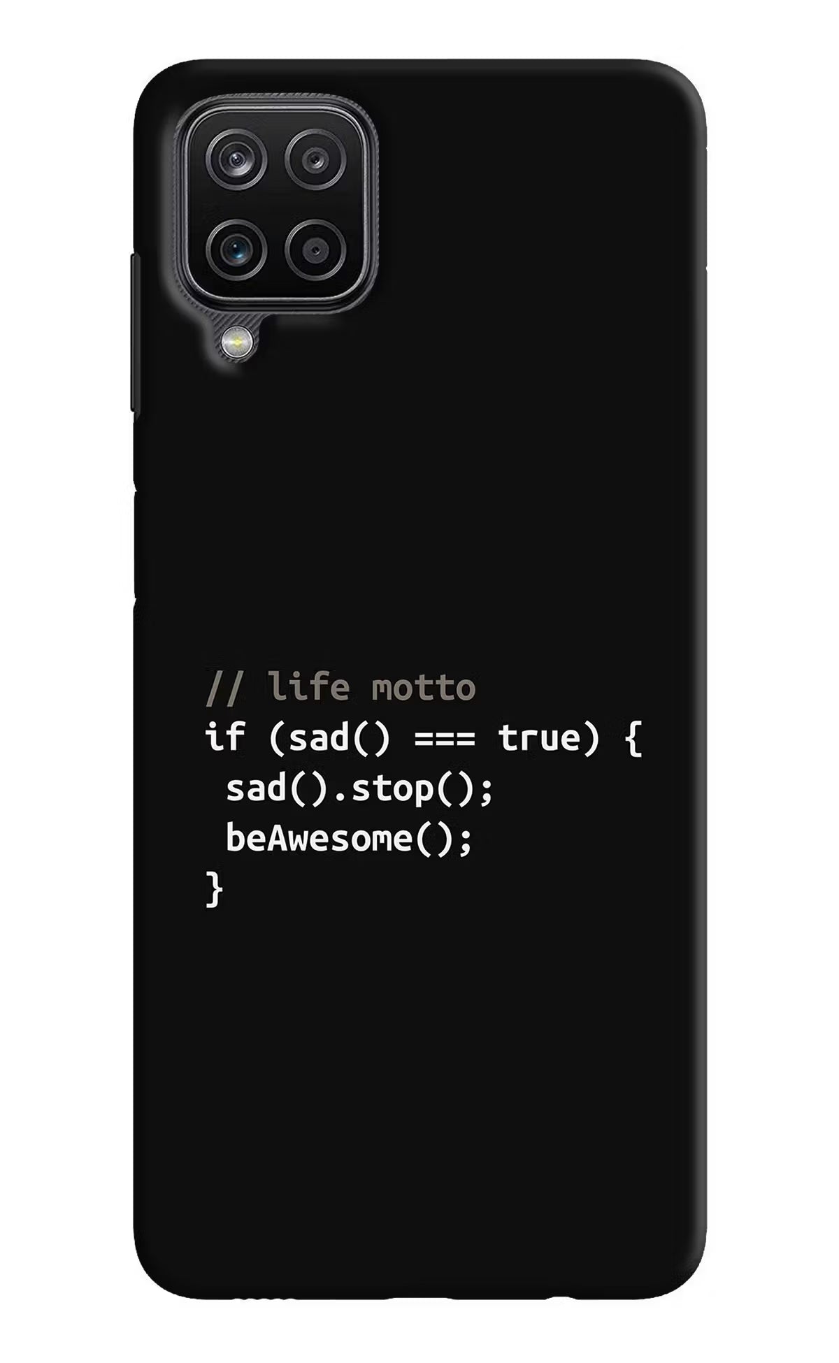 Life Motto Code Samsung M12/F12 Hard Case Back Cover by Casekaro