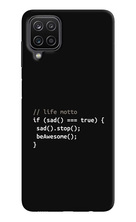 Life Motto Code Samsung M12/F12 Hard Case Back Cover by Casekaro