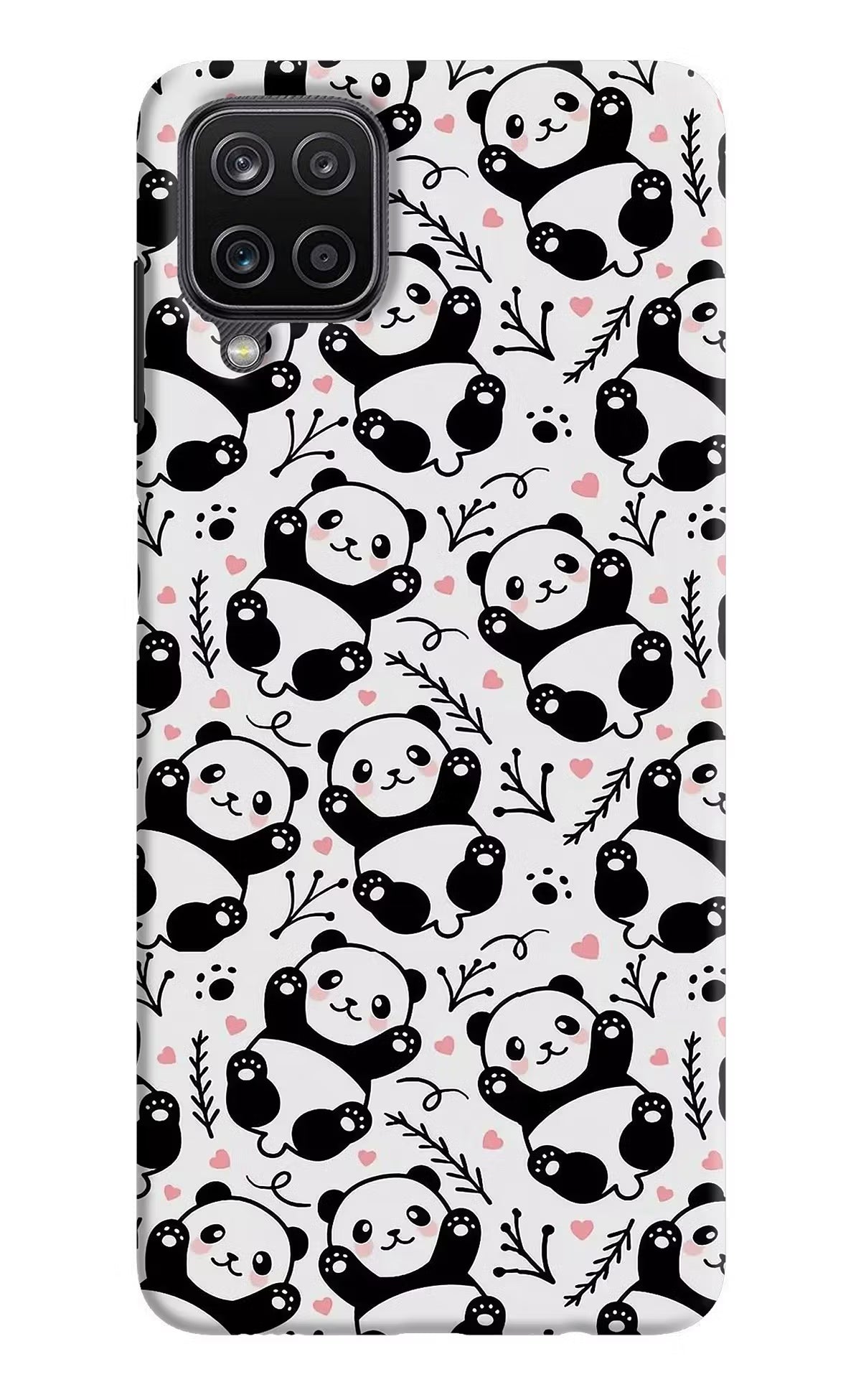 Cute Panda Samsung M12/F12 Hard Case Back Cover by Casekaro