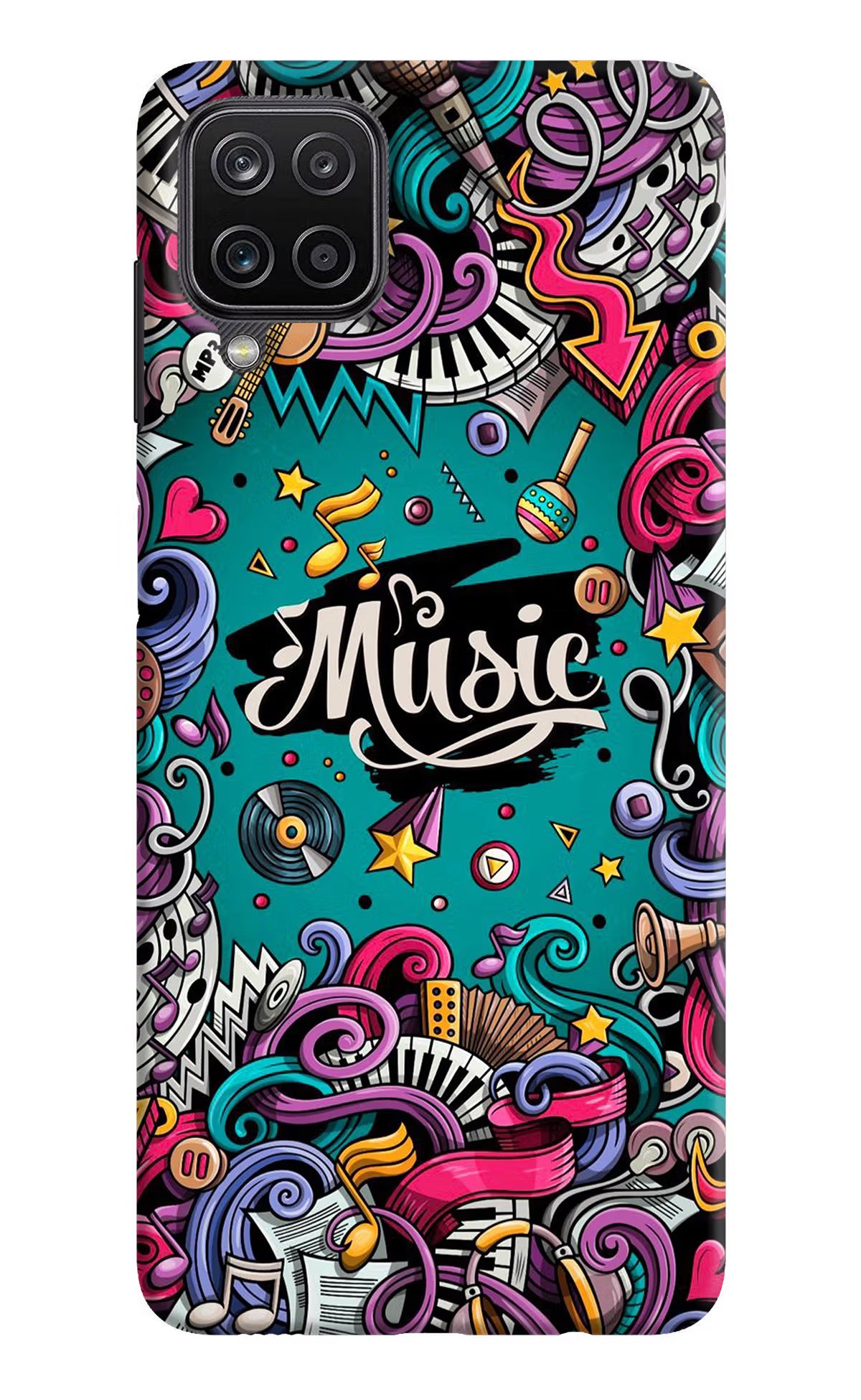 Music Graffiti Samsung M12/F12 Hard Case Back Cover by Casekaro