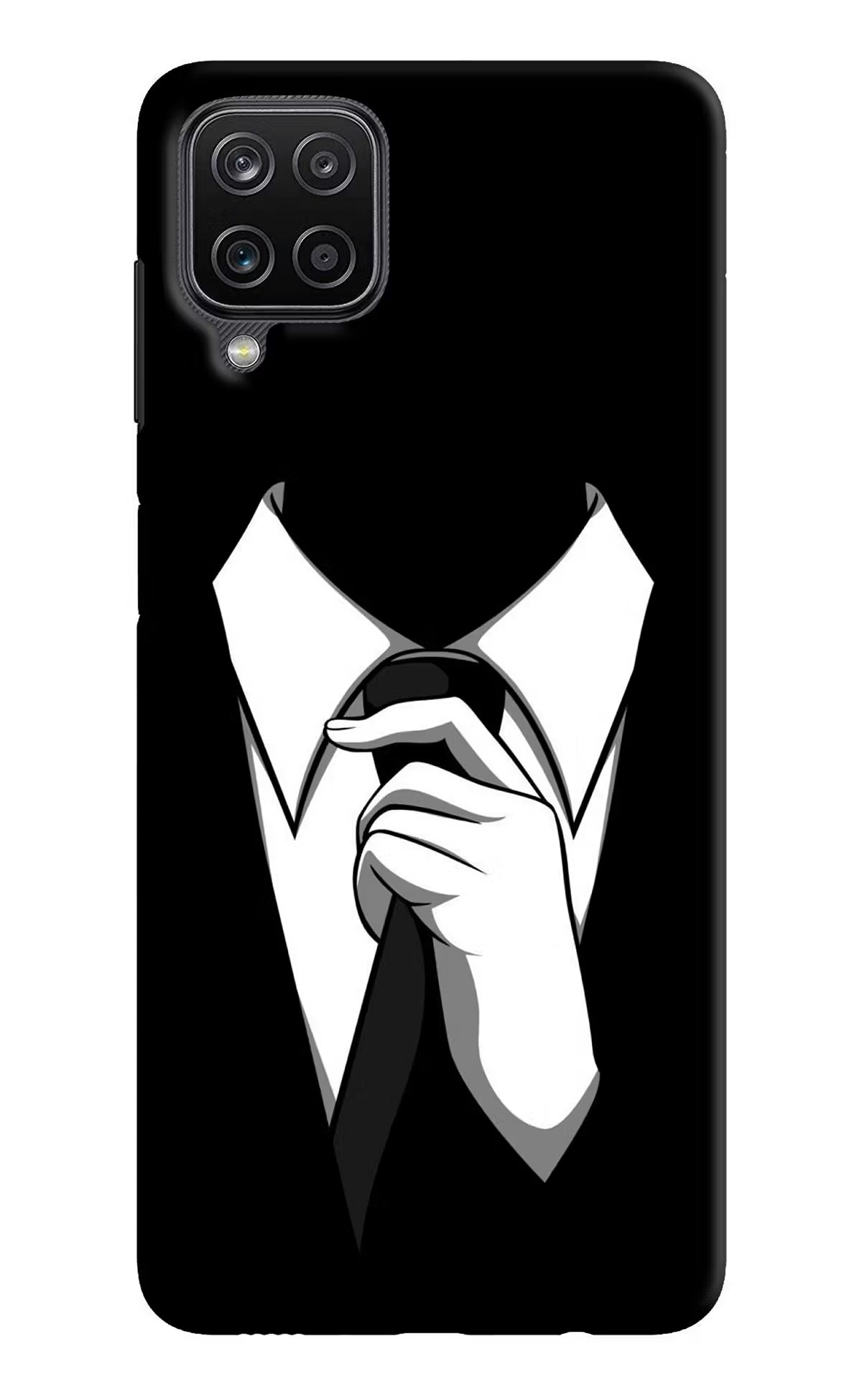 Black Tie Samsung M12/F12 Hard Case Back Cover by Casekaro