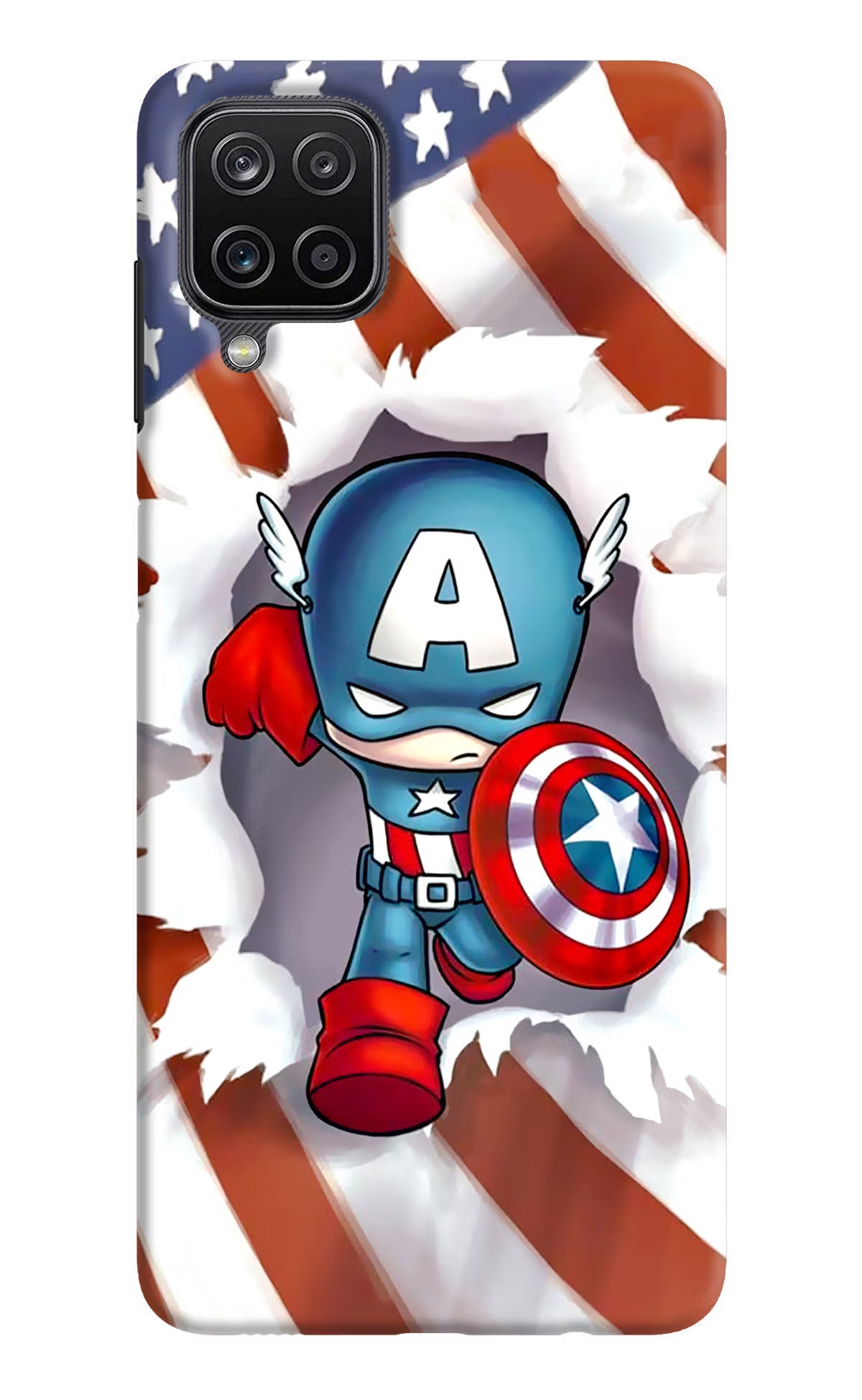 Captain America Samsung M12/F12 Hard Case Back Cover by Casekaro