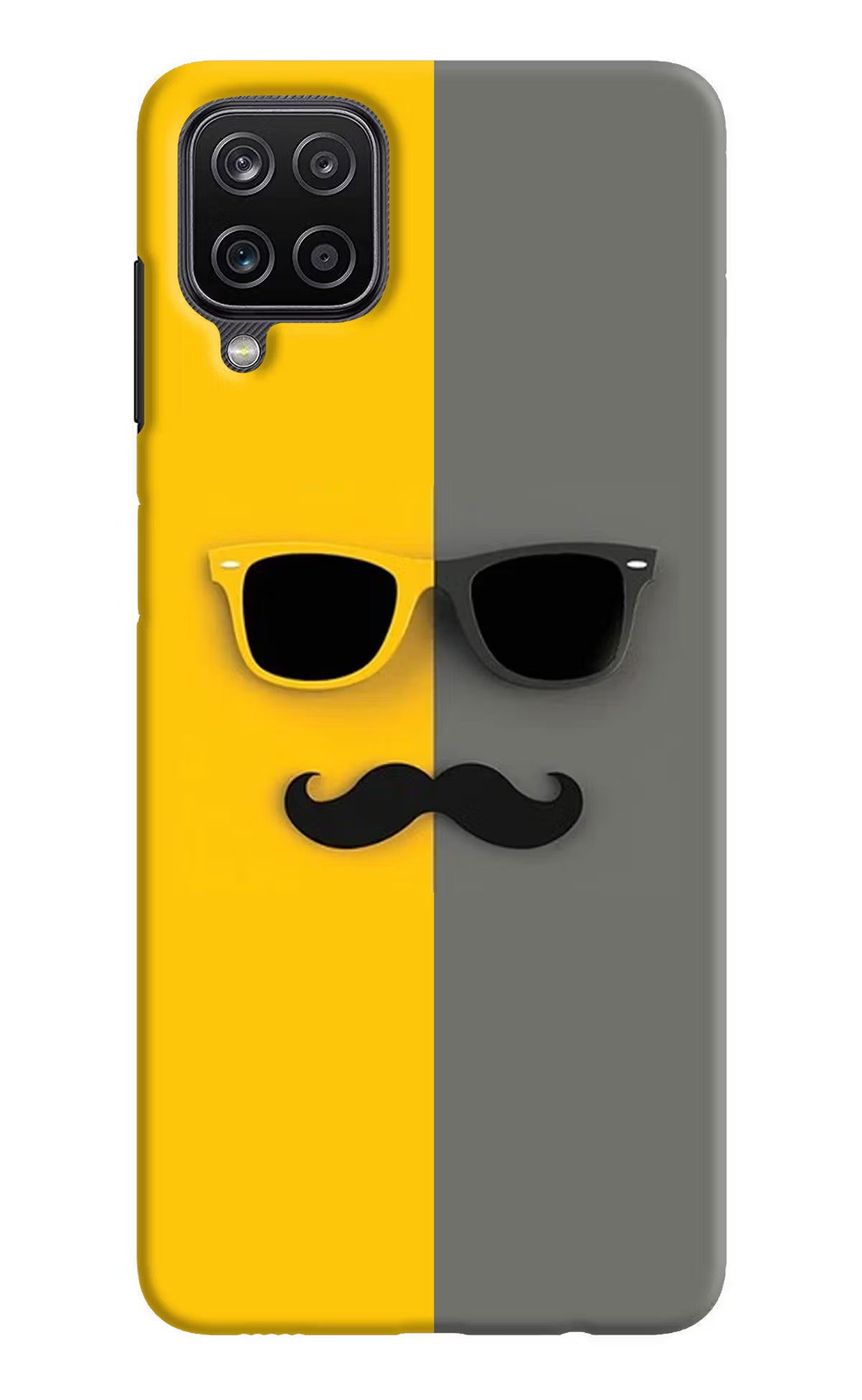 Sunglasses with Mustache Samsung M12/F12 Hard Case Back Cover by Casekaro