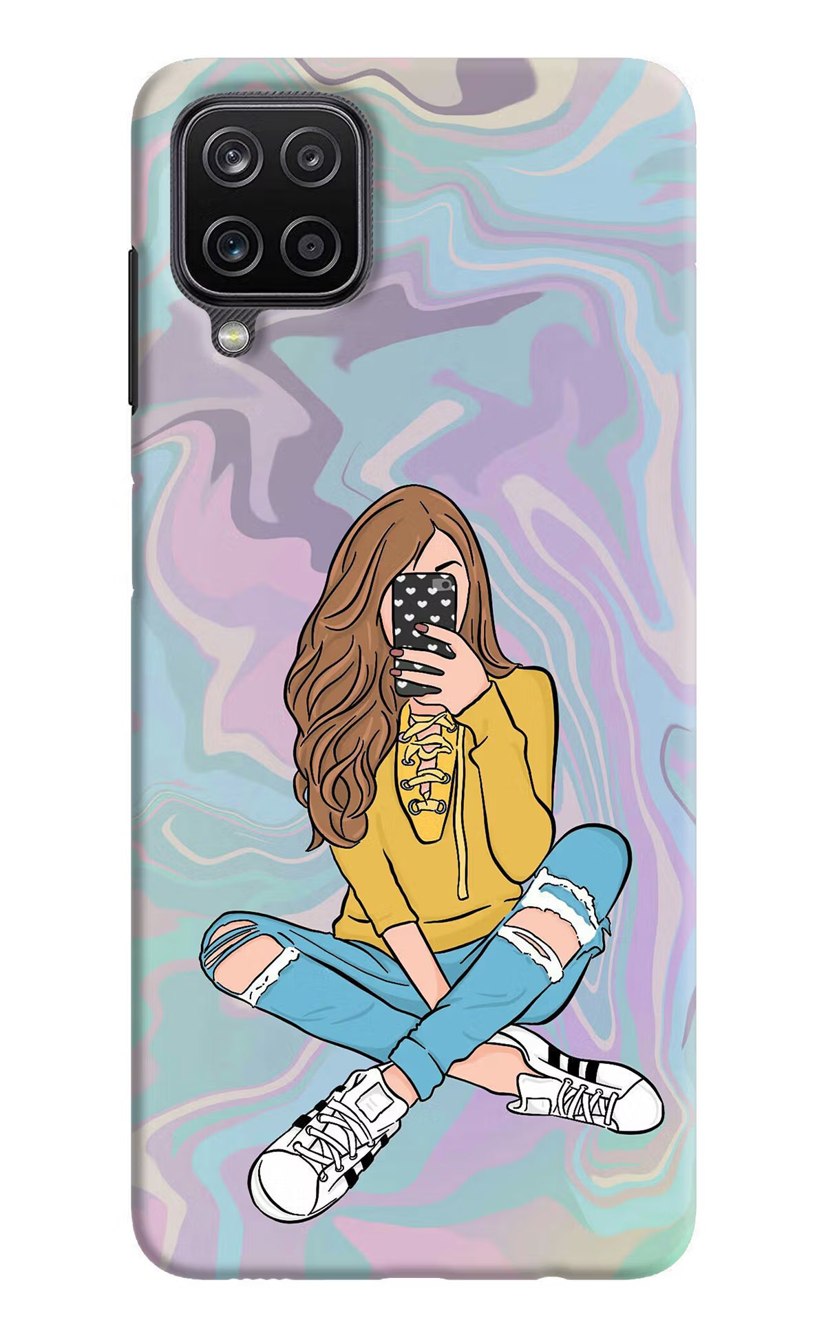 Selfie Girl Samsung M12/F12 Hard Case Back Cover by Casekaro