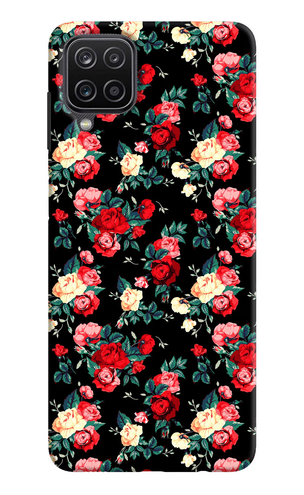 Rose Pattern Samsung M12/F12 Hard Case Back Cover by Casekaro