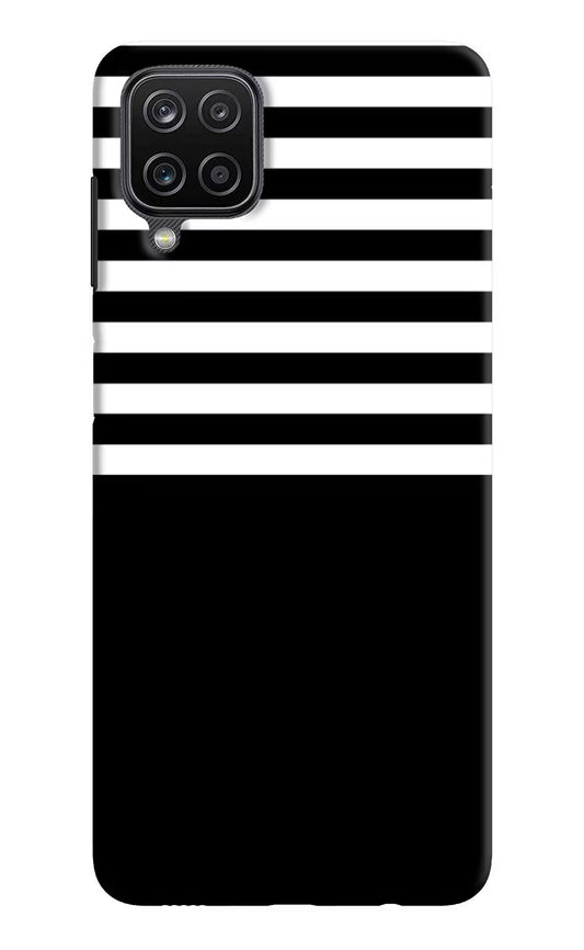 Black and White Print Samsung M12/F12 Hard Case Back Cover by Casekaro