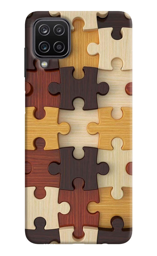 Wooden Puzzle Samsung M12/F12 Hard Case Back Cover by Casekaro
