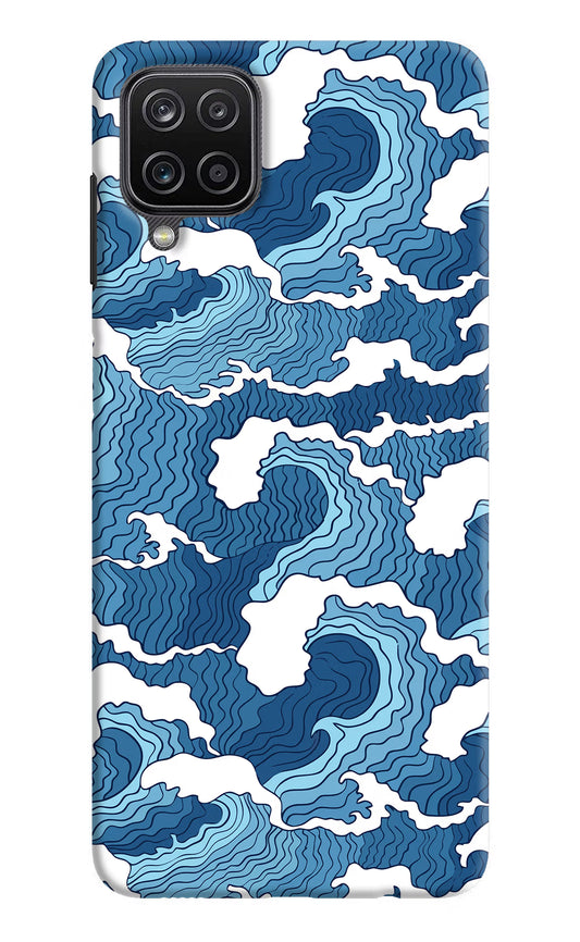 Blue Waves Samsung M12/F12 Hard Case Back Cover by Casekaro