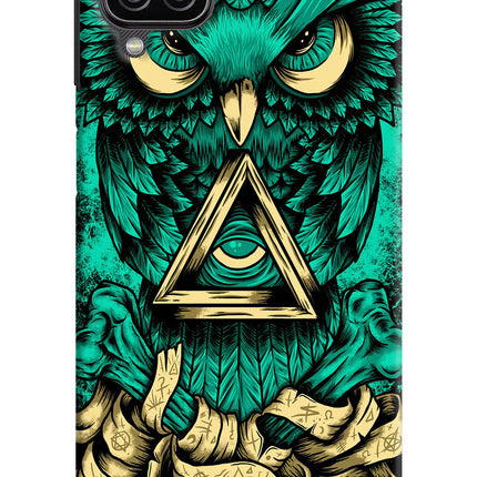Green Owl Samsung M12/F12 Hard Case Back Cover by Casekaro