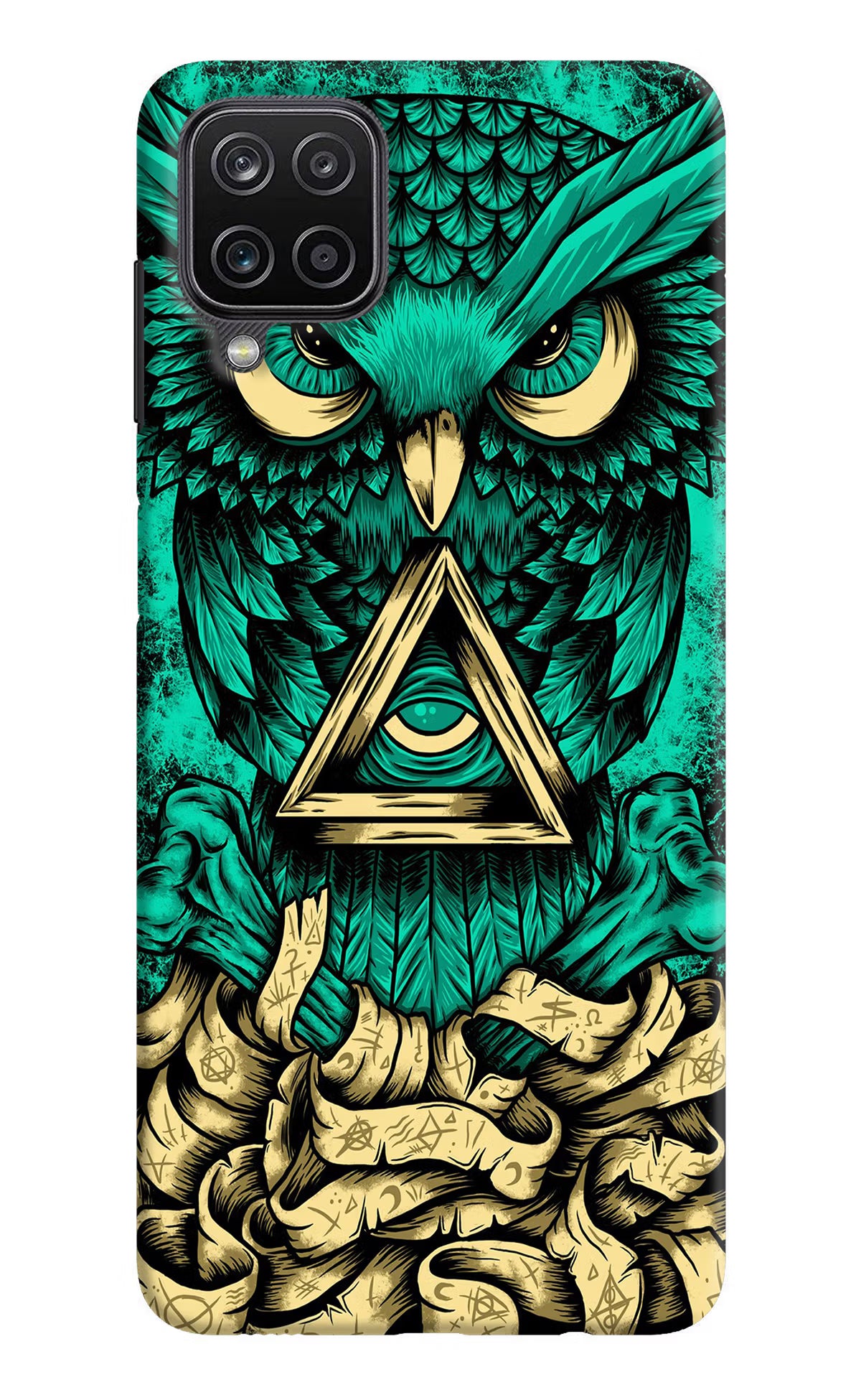 Green Owl Samsung M12/F12 Hard Case Back Cover by Casekaro