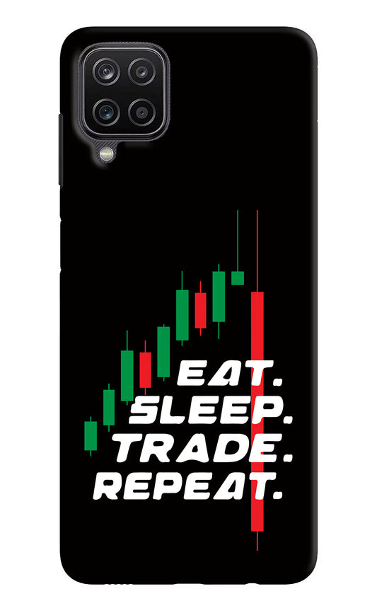 Eat Sleep Trade Repeat Samsung M12/F12 Hard Case Back Cover by Casekaro