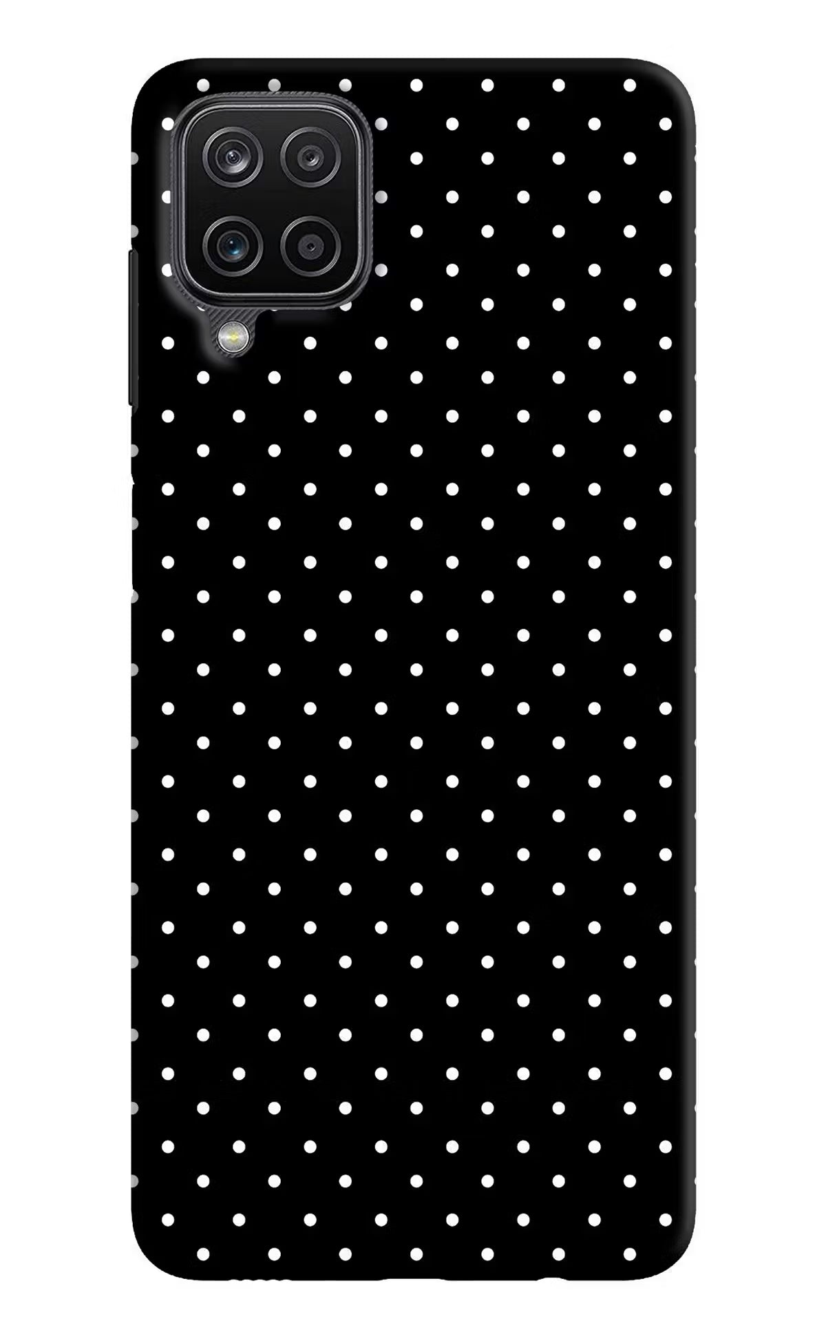 White Dots Samsung M12/F12 Hard Case Back Cover by Casekaro