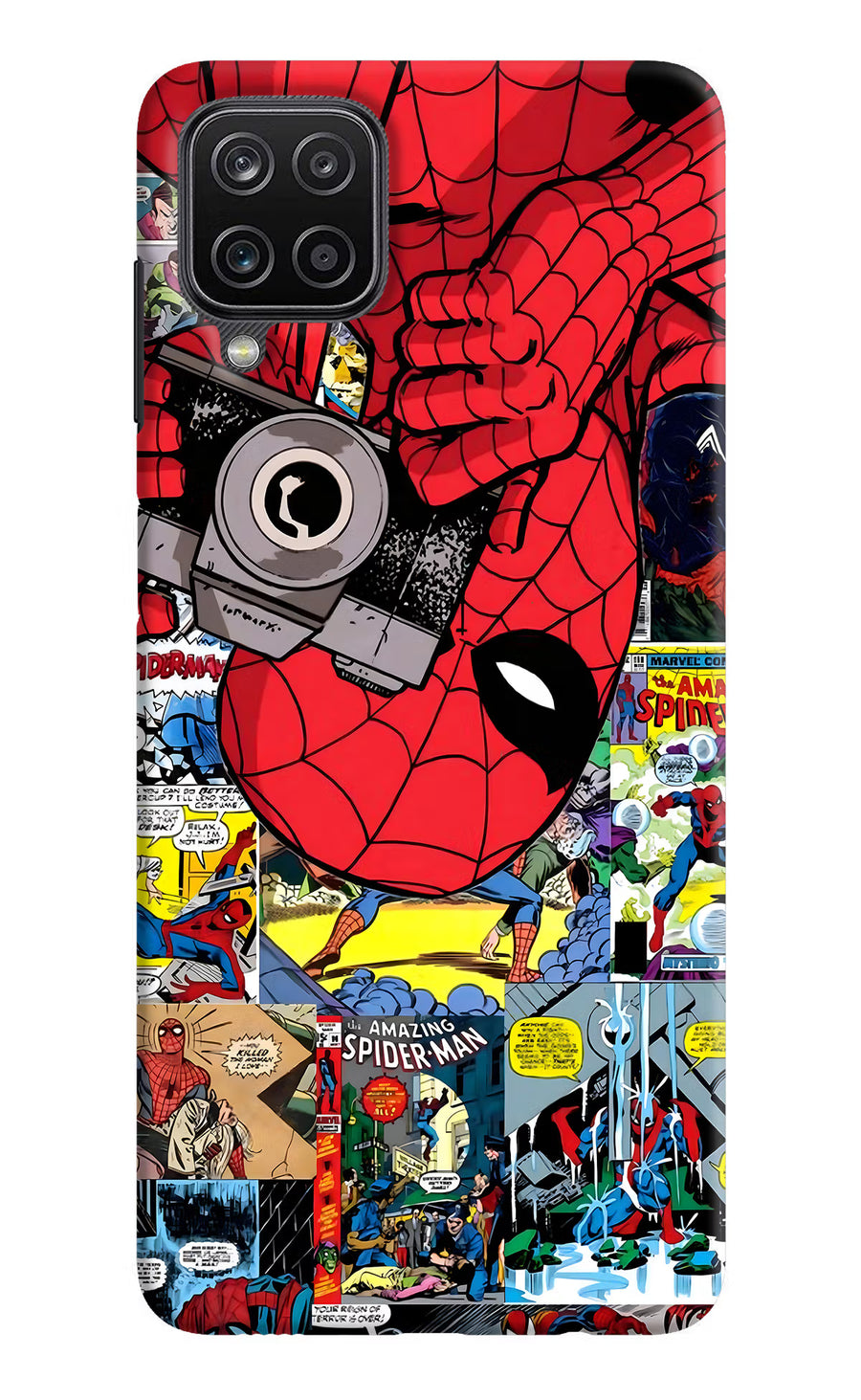 Spider Man Samsung M12/F12 Back Cover, Hard case