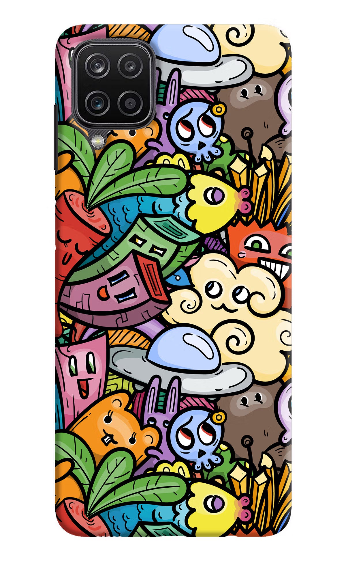 Veggie Doodle Samsung M12/F12 Hard Case Back Cover by Casekaro