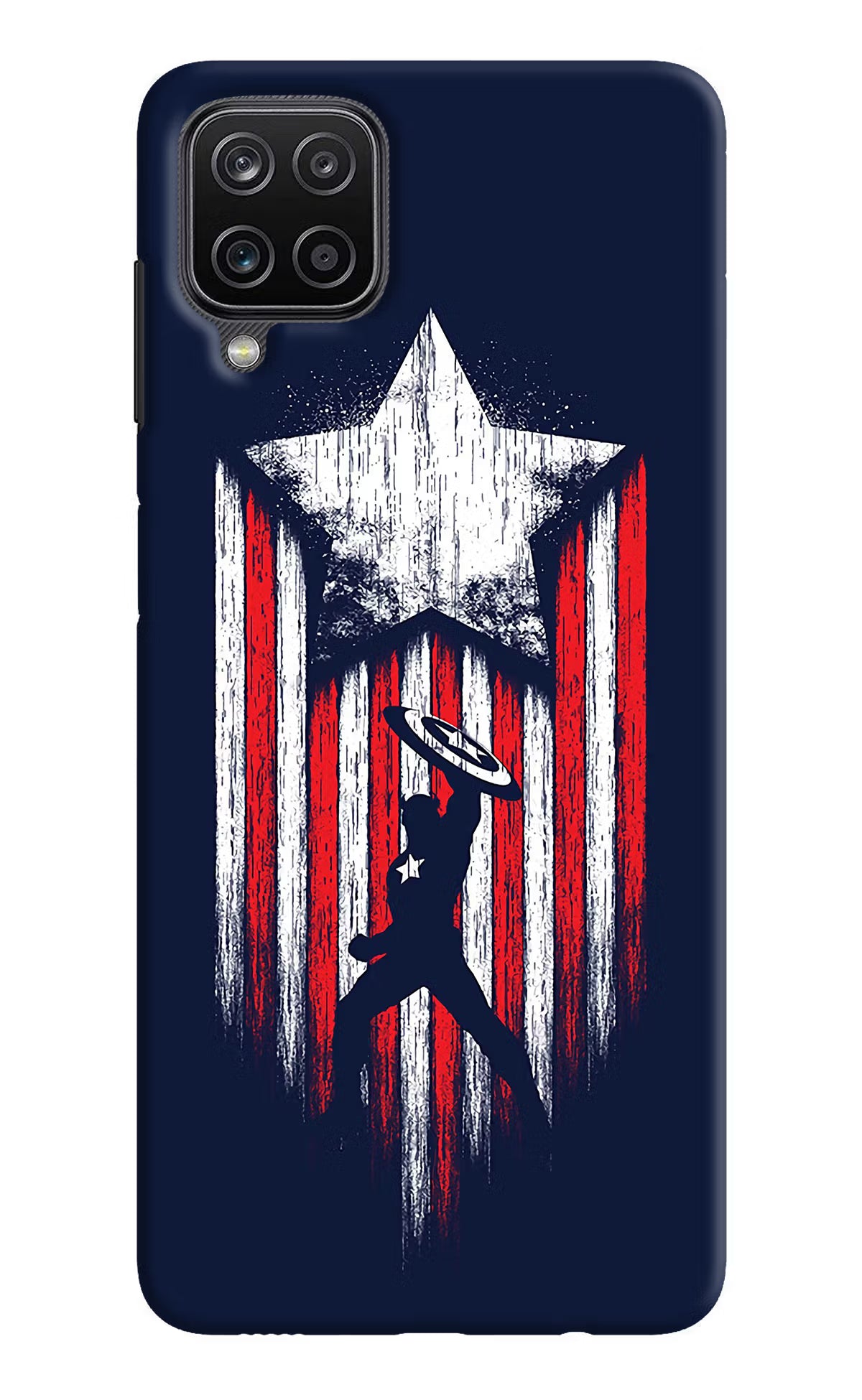 Captain America Marvel Art Samsung M12/F12 Hard Case Back Cover by Casekaro