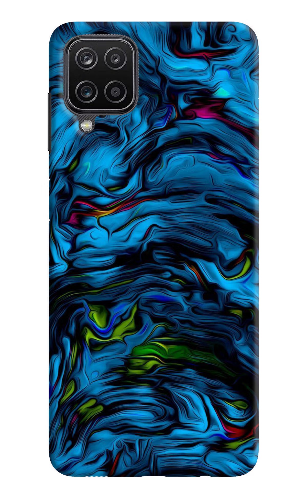 Dark Blue Abstract Samsung M12/F12 Hard Case Back Cover by Casekaro