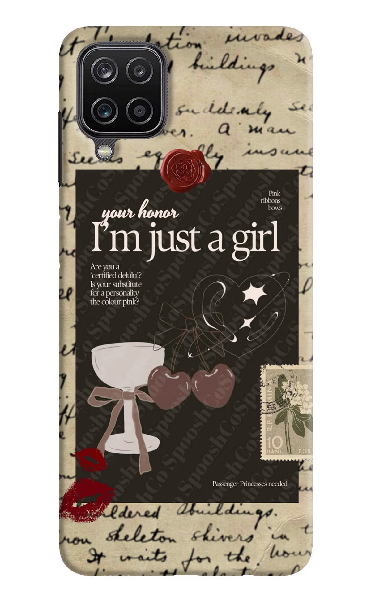 I am just a girl Samsung M12/F12 Hard Case Back Cover by Casekaro