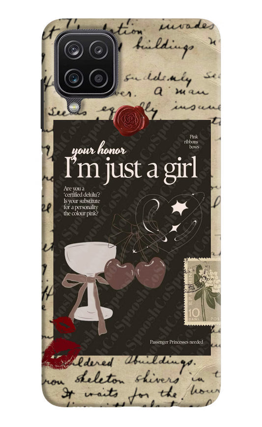I am just a girl Samsung M12/F12 Hard Case Back Cover by Casekaro