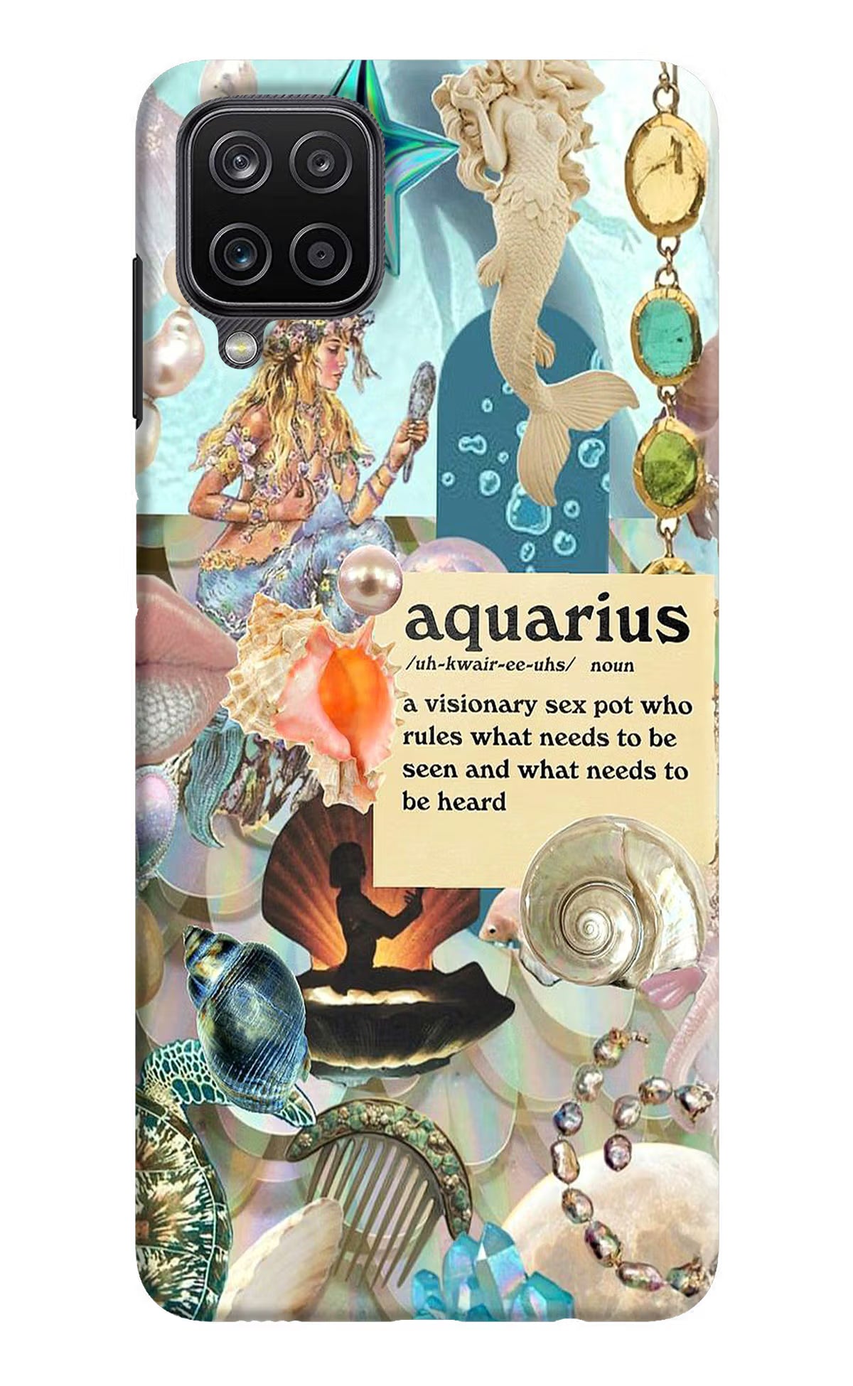 Aquarius Zodiac Samsung M12/F12 Hard Case Back Cover by Casekaro