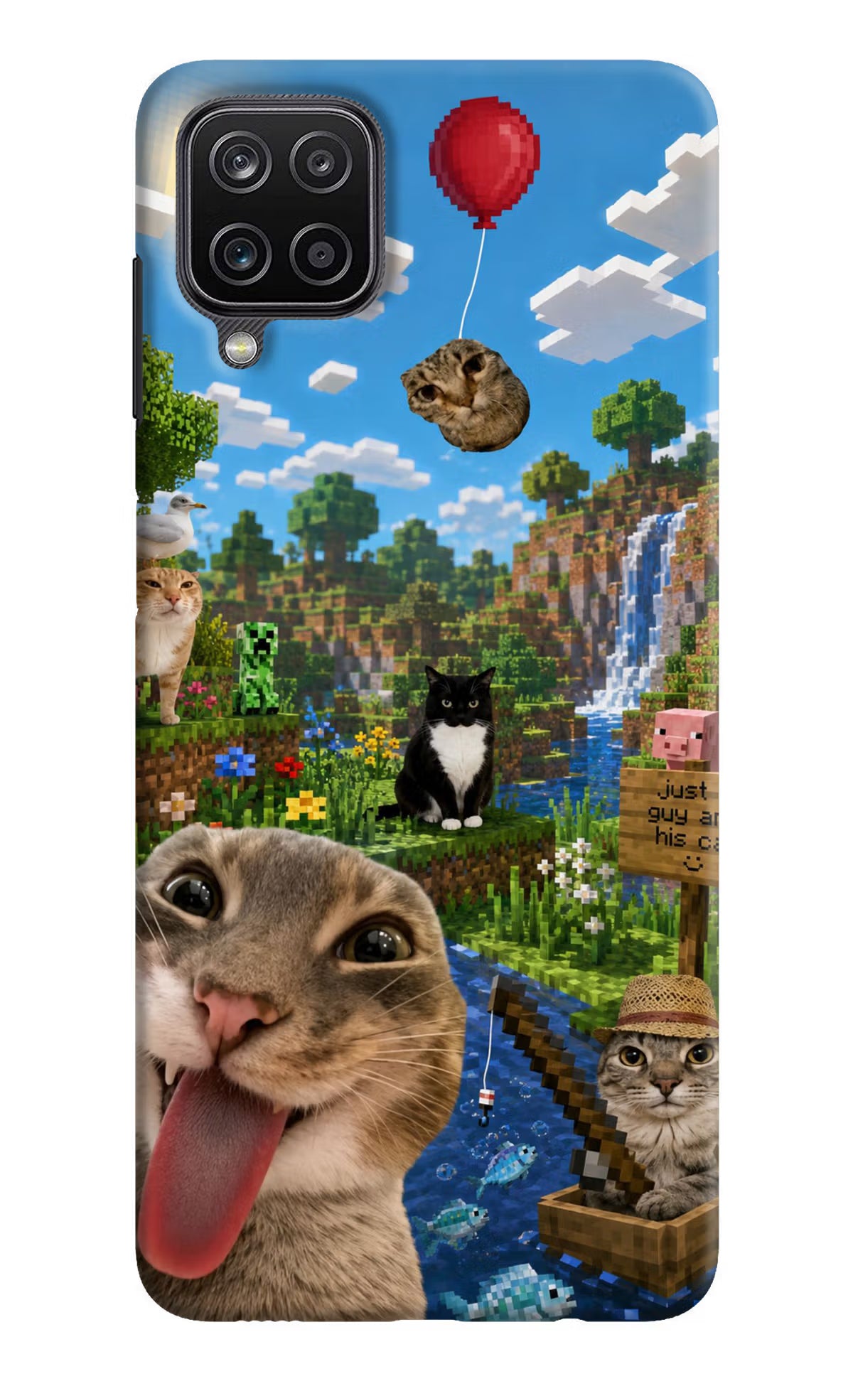 Minecraft Cat Chaos Samsung M12/F12 Back Cover