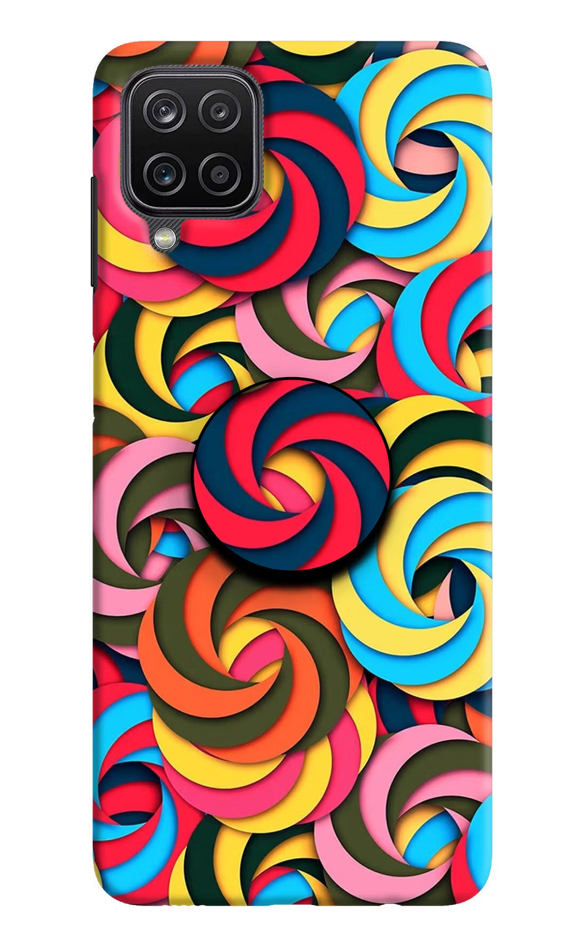 Spiral Pattern Samsung M12/F12 Pop Case by Casekaro