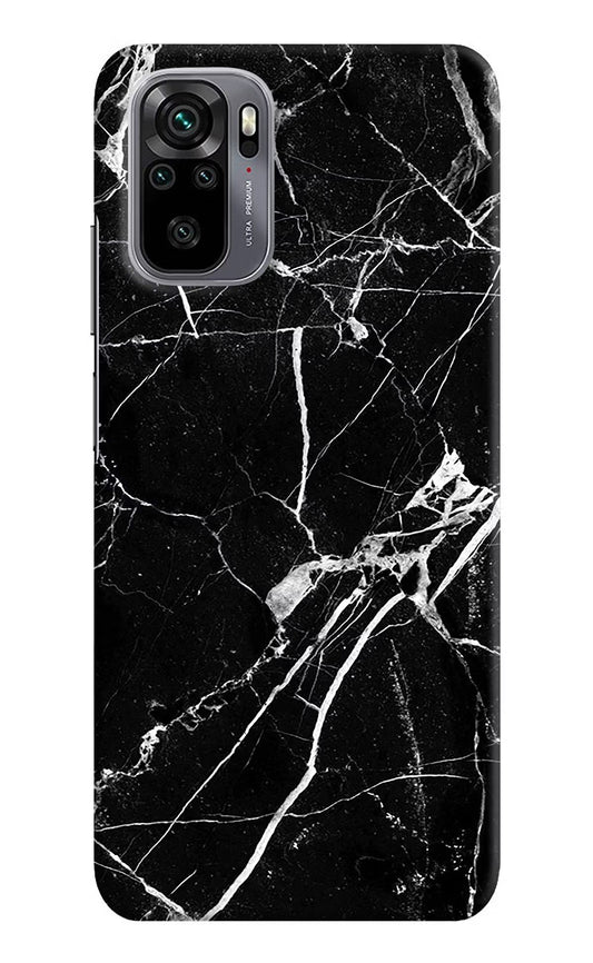 Black Marble Pattern Redmi Note 10/10S Hard Case Back Cover by Casekaro