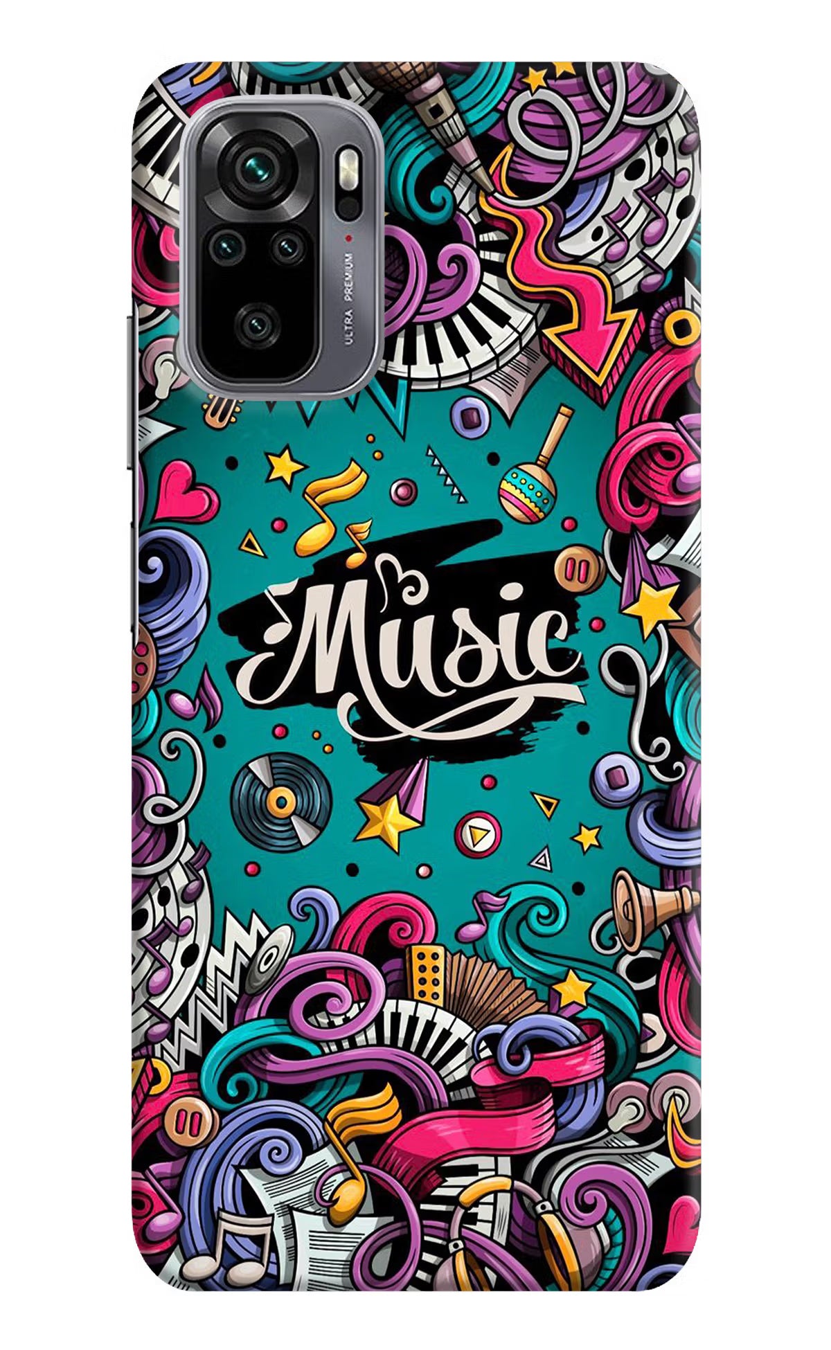 Music Graffiti Redmi Note 10/10S Hard Case Back Cover by Casekaro
