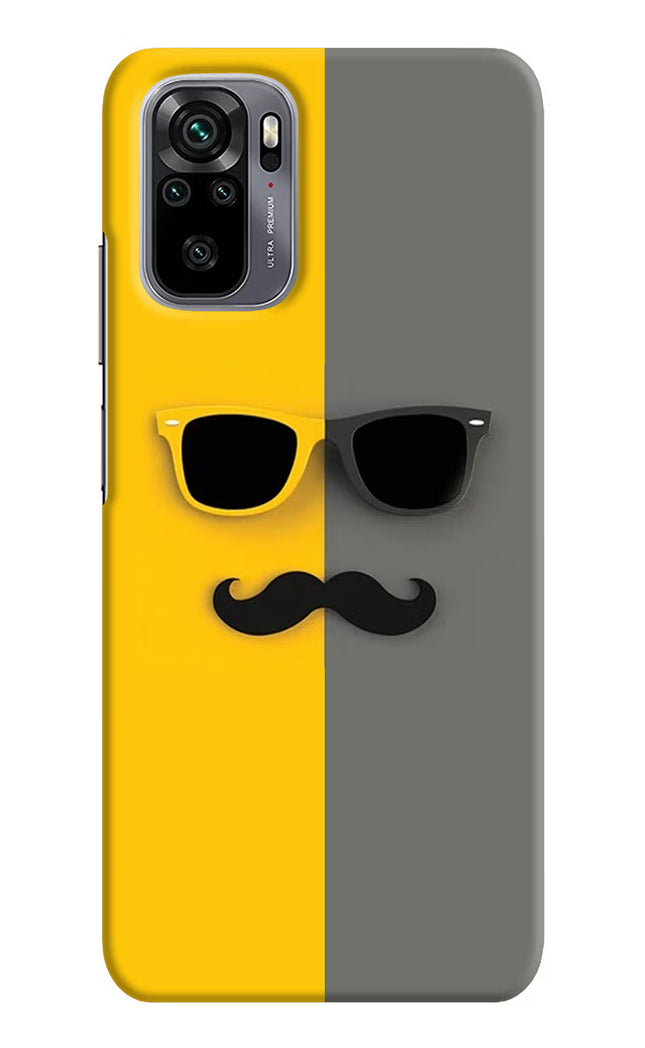 Sunglasses with Mustache Redmi Note 10/10S Hard Case Back Cover by Casekaro