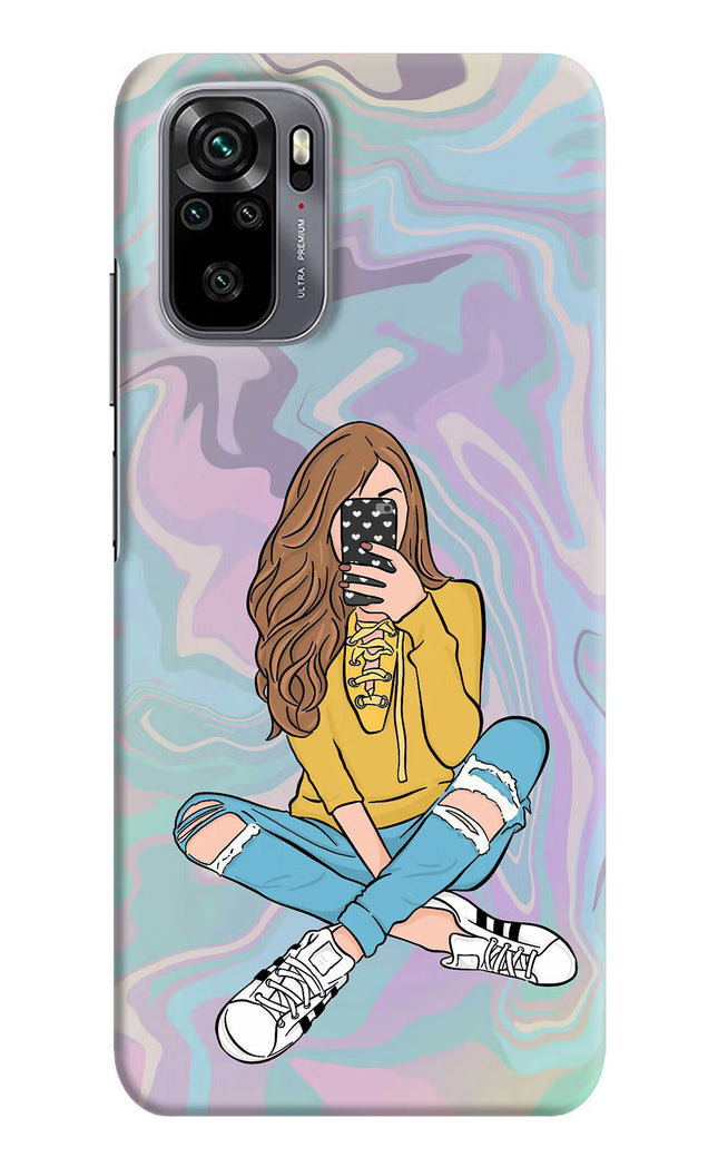 Selfie Girl Redmi Note 10/10S Hard Case Back Cover by Casekaro