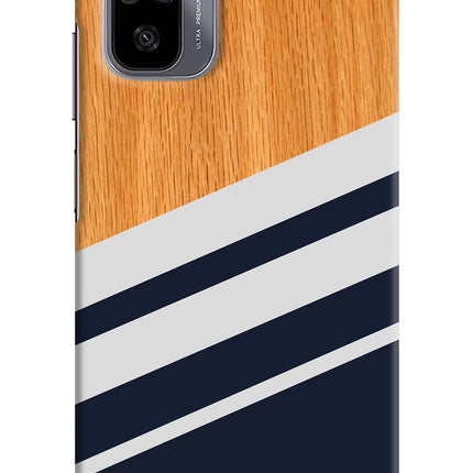 Blue and white wooden Redmi Note 10/10S Hard Case Back Cover by Casekaro