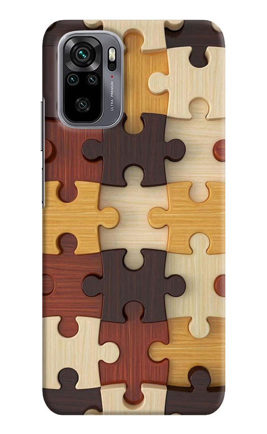 Wooden Puzzle Redmi Note 10/10S Hard Case Back Cover by Casekaro