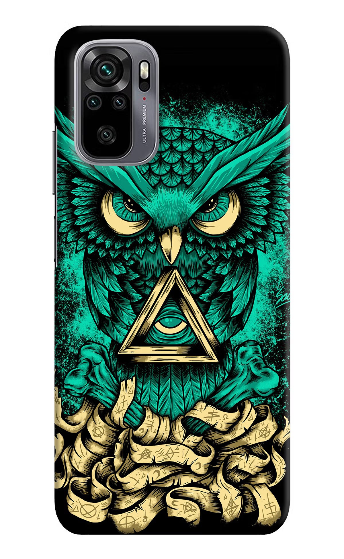 Green Owl Redmi Note 10/10S Hard Case Back Cover by Casekaro