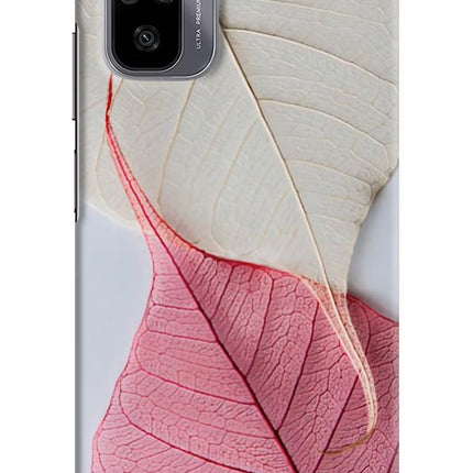 White Pink Leaf Redmi Note 10/10S Hard Case Back Cover by Casekaro