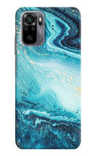 Blue Glitter Marble Redmi Note 10/10S Hard Case Back Cover by Casekaro