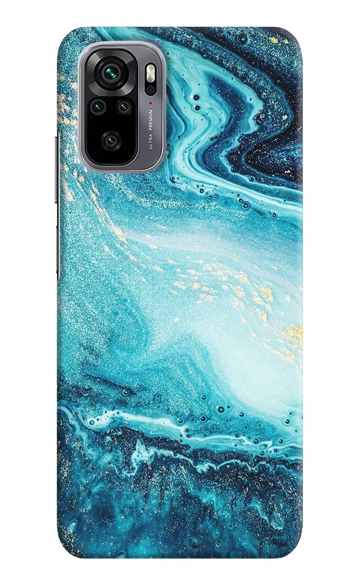 Blue Glitter Marble Redmi Note 10/10S Hard Case Back Cover by Casekaro