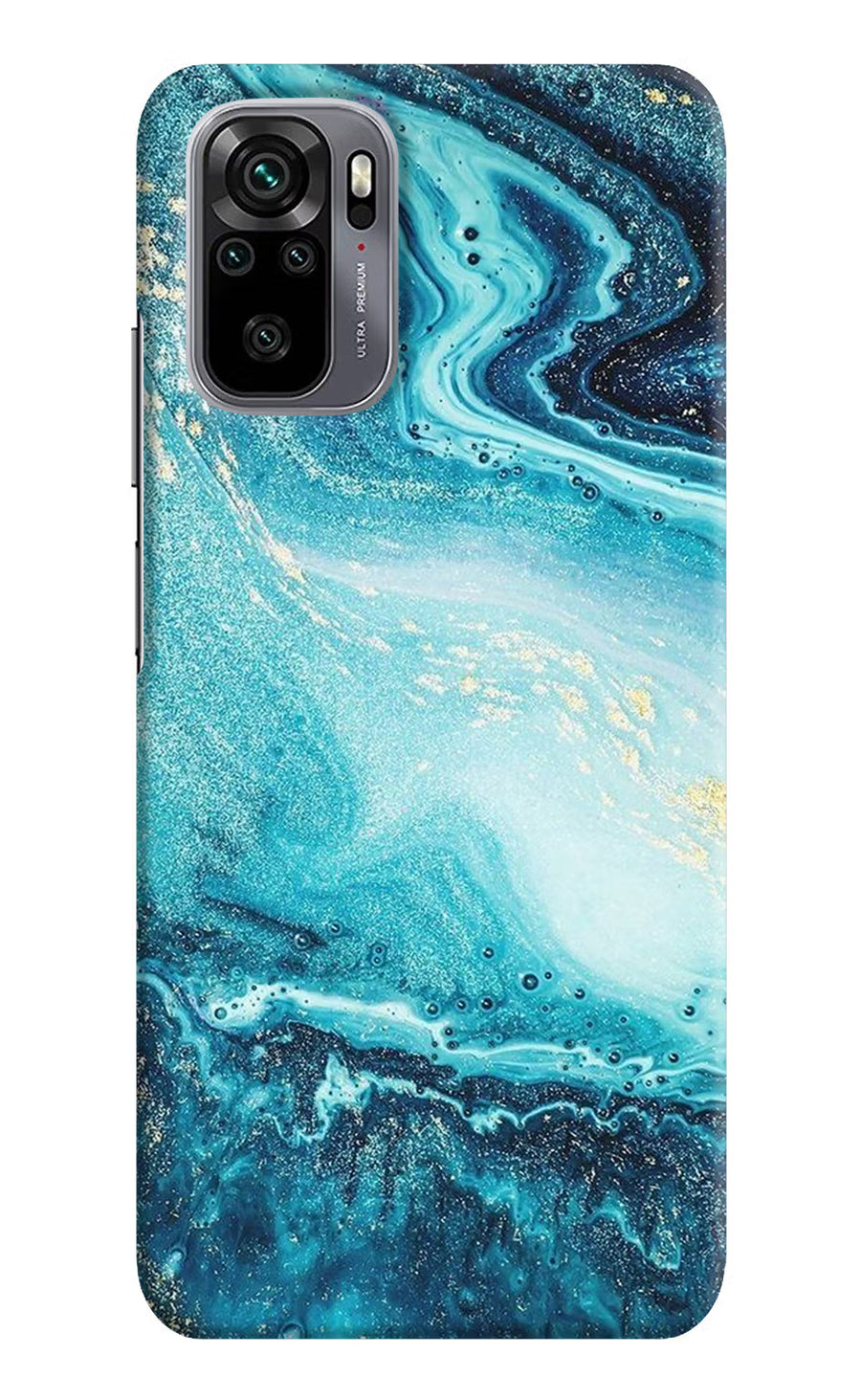Blue Glitter Marble Redmi Note 10/10S Back Cover, Hard case